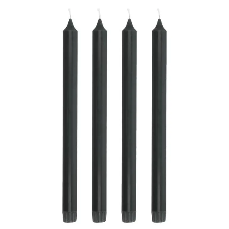 Aia kronelys 30 cm 4 stk svart