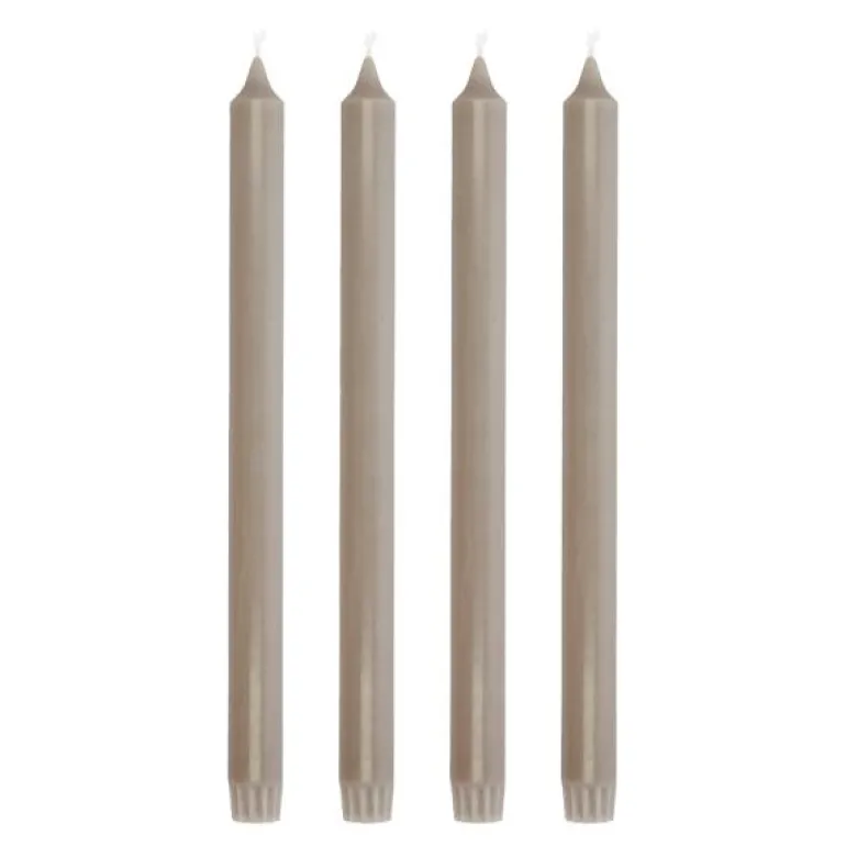 Aia kronelys 30 cm 4 stk taupe