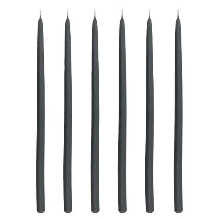 Altri kjertelys 30 cm 6 stk svart
