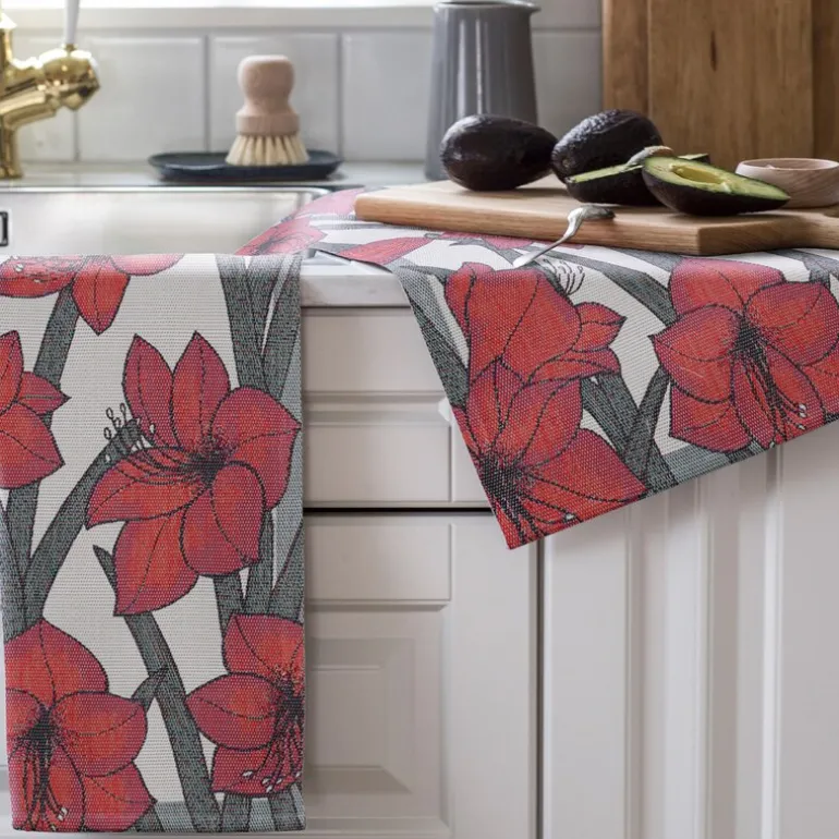 Amaryllis kjøkkenhåndkle 35x50 rød