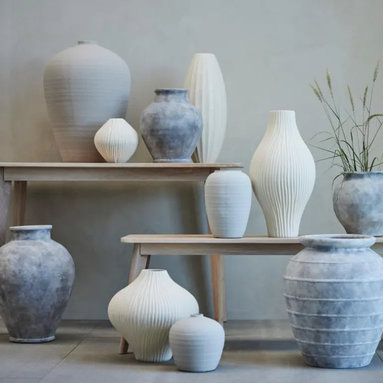 Anna vase 28 cm antikk grå