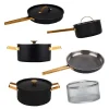 Arvet XL grytesett 6 deler svart/messing