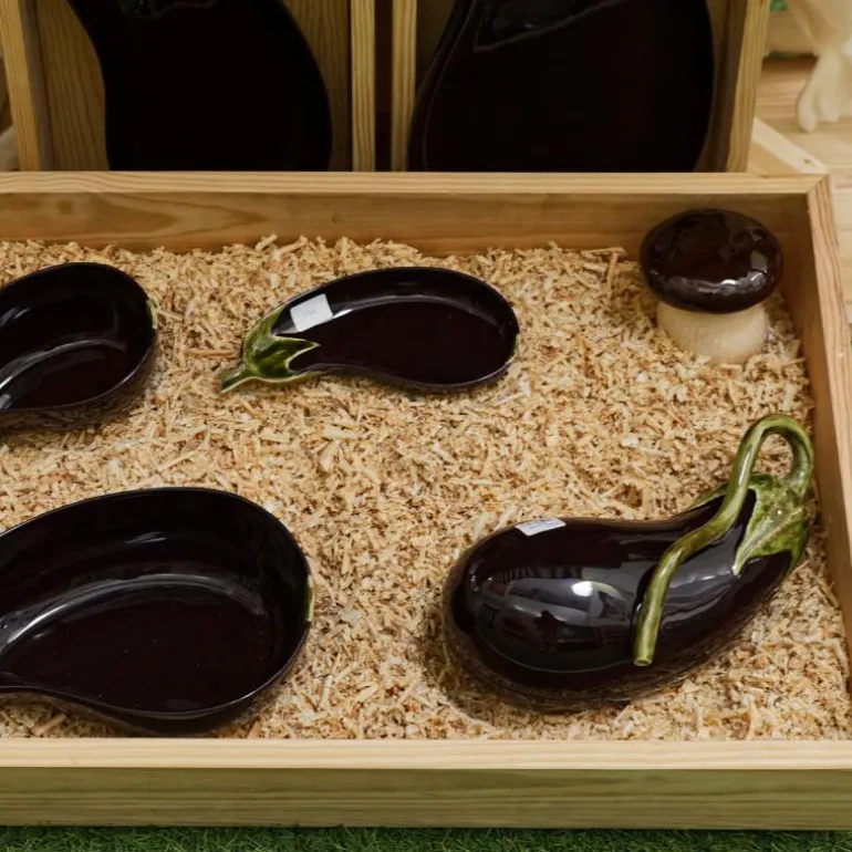 Aubergine fat 24,5 cm lilla/grønn