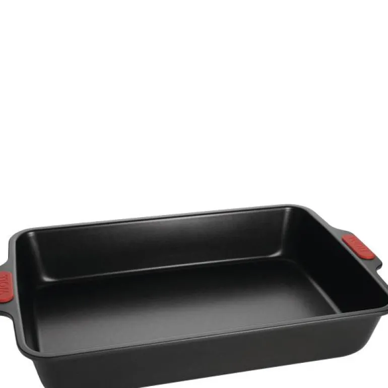 Bake It langpanne 38 x 25 cm svart/rød