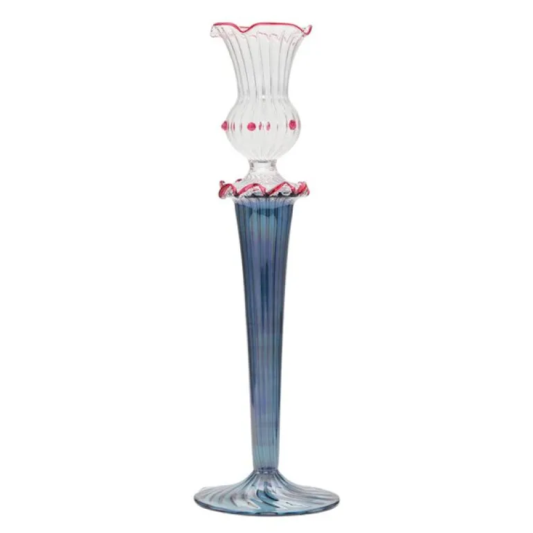 Ballerina lysestake 26 cm blå
