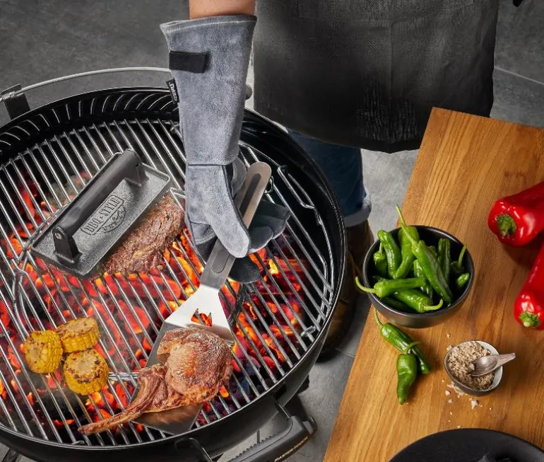 BBQ grillhanske 41 cm 2 stk grå
