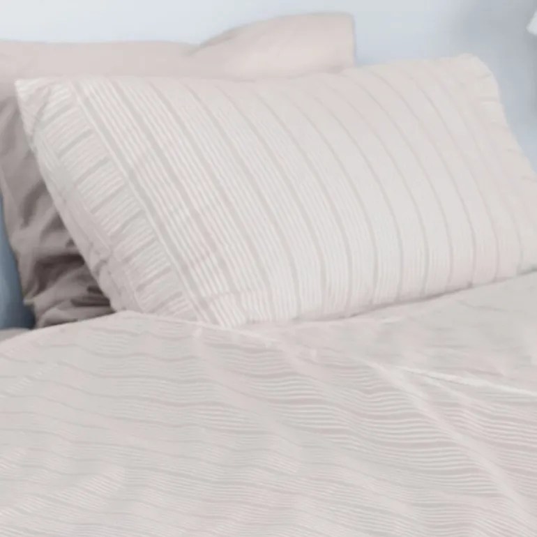Bedding Collection dynetrekk 140x200+50x70 cm sand stripes
