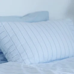 Bedding Collection putetrekk 50x60 cm 2 stk powder blue stripes