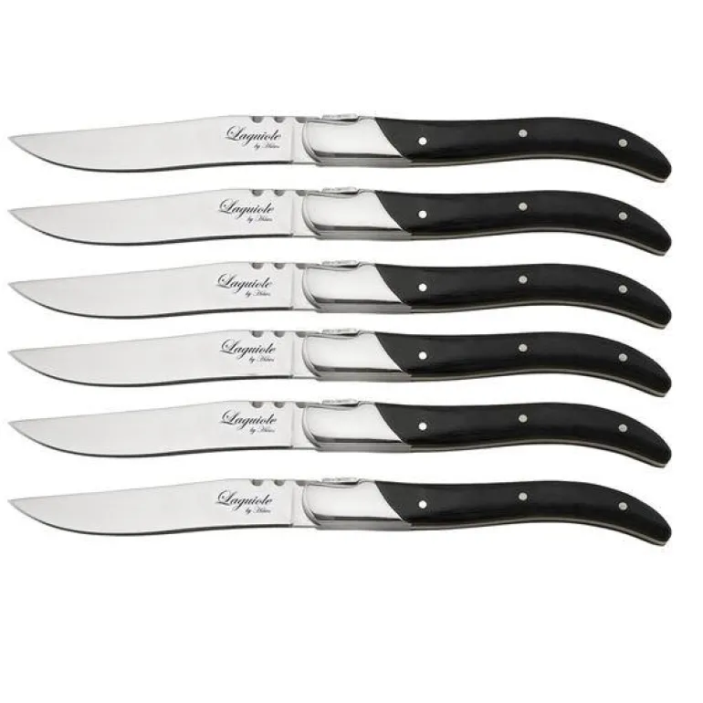 Biffkniv 6 deler svart tre