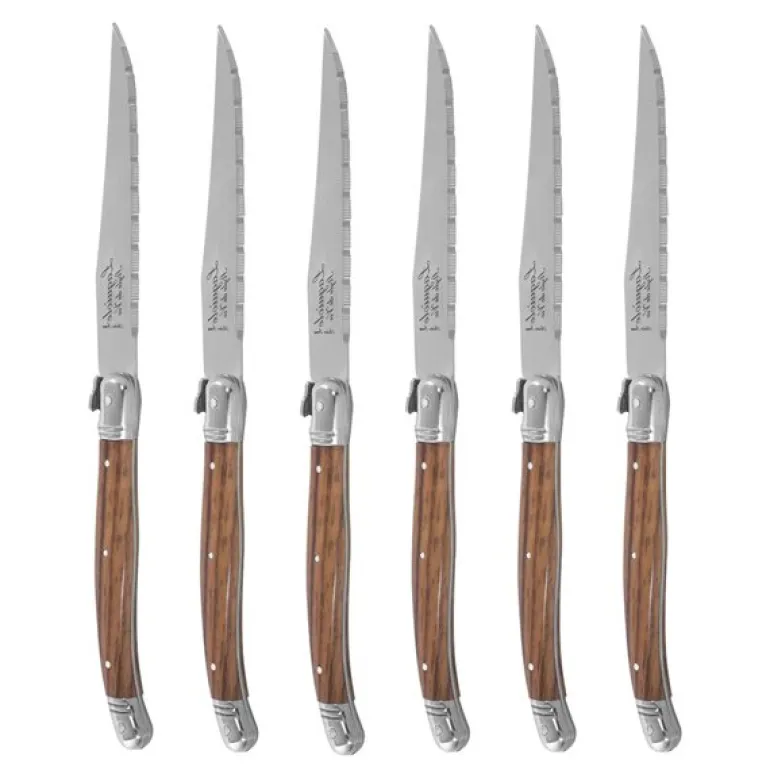 Biffkniver 23 cm 6 stk wood