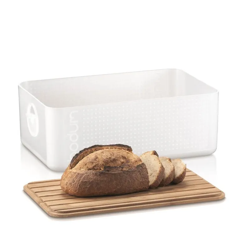 Bistro brødboks m/skjærefjøl hvit