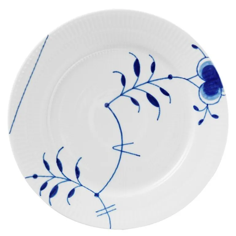 Blå Mega Riflet tallerken 22 cm dekor 9