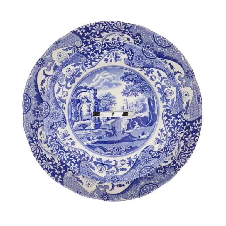 Blue Italian 2-etasjes kakefat 27 cm blå/hvit