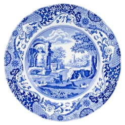 Blue Italian tallerken flat 27 cm blå/hvit