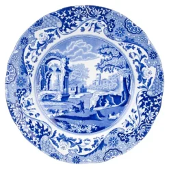 Blue Italian tallerken flat 23 cm blå/hvit