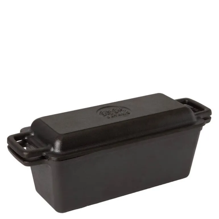 Brødform med lokk støpejern 37x14x11 cm 3L svart