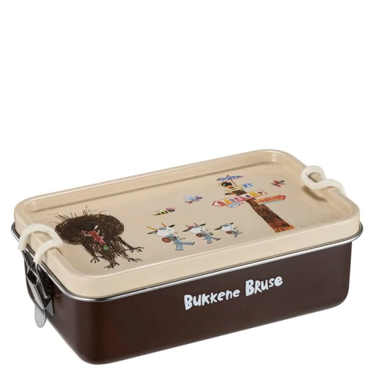 Bukkene Bruse matboks 1L brun/hvit