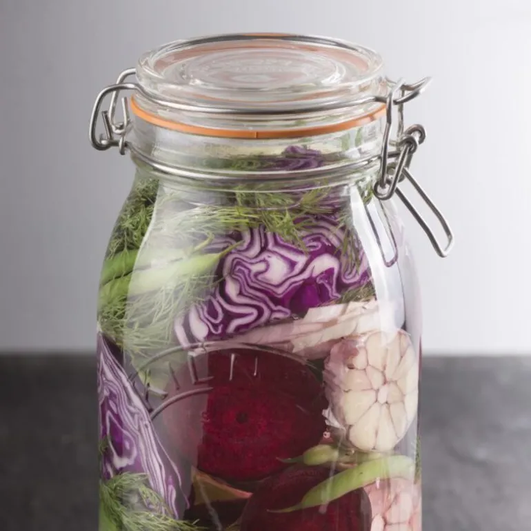 Bygel oppbevaringsglass 1,5L hengslet lokk