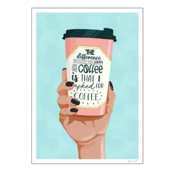 ByKammille poster 30x40 cm i asked for coffee