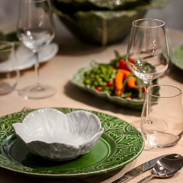 Cabbage skål kålblad 17,5 cm hvit