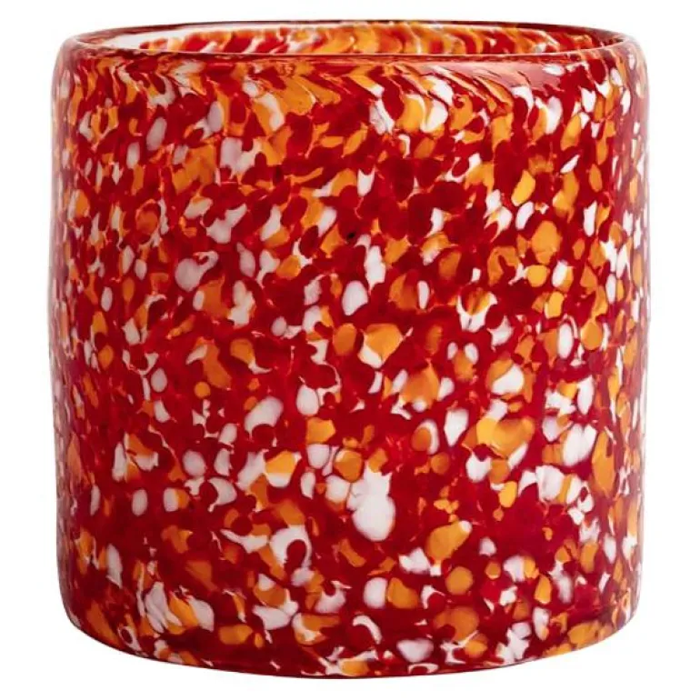 Calore lyslykt 10x10 cm rød/oransje