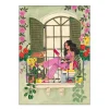 Caroline Bonne Müller poster 30x40 cm woman reads on balcony with cats