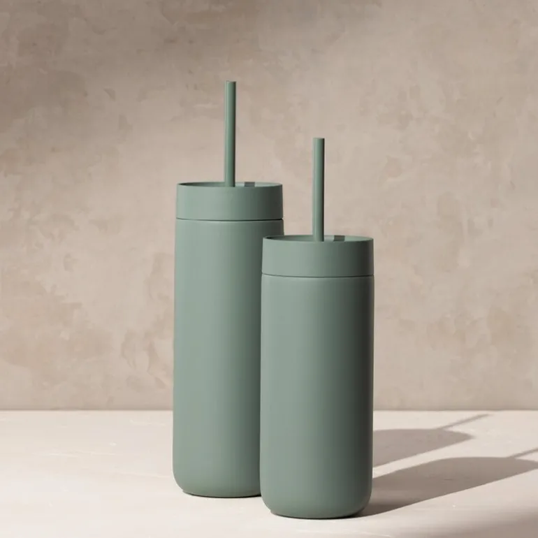 Carter Cold Desert Capsule tumbler med sugerør 590 ml smoke green