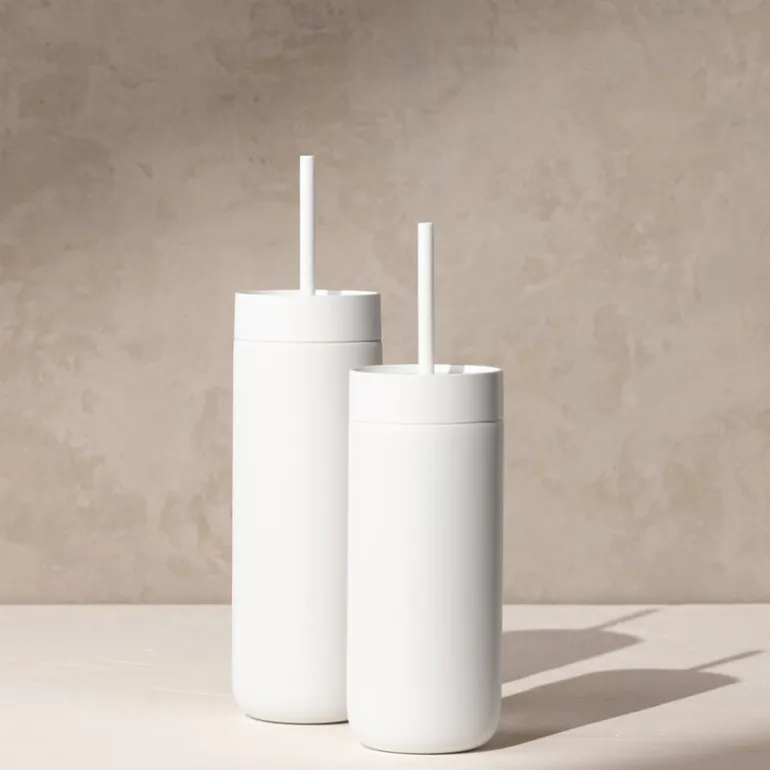 Carter Cold tumbler med sugerør 475 ml hvit