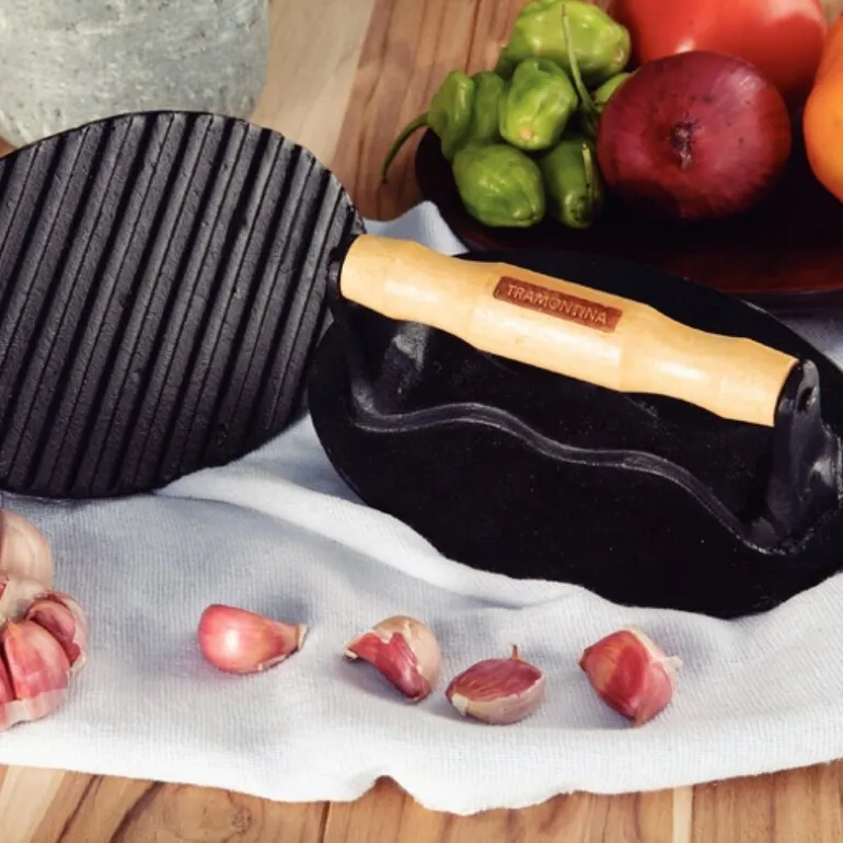 Cast iron grillpresse 17,5x11,2 cm svart
