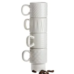 Coffee & More espressokopp 10 cl 4 stk hvit