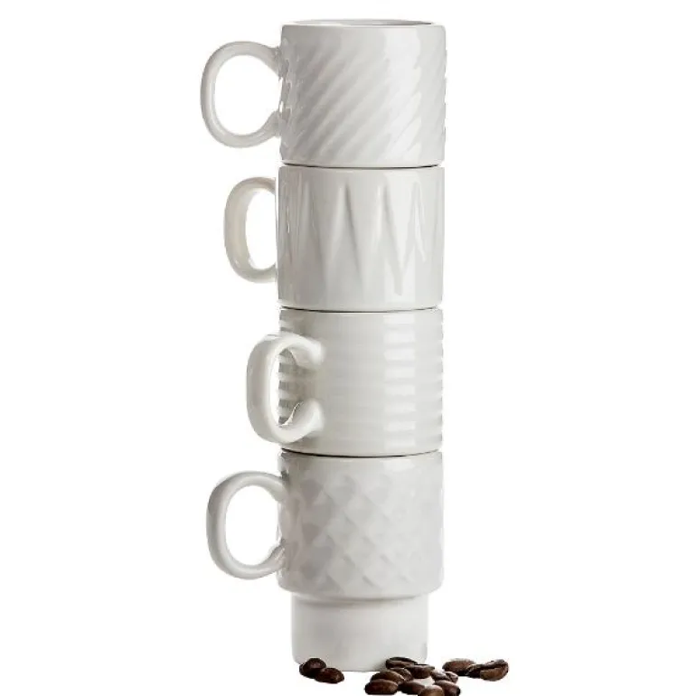 Coffee & More espressokopp 10 cl 4 stk hvit