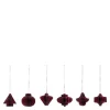 Comb juletrepynt papir 6 stk bordeaux