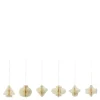Comb juletrepynt papir 6 stk off white