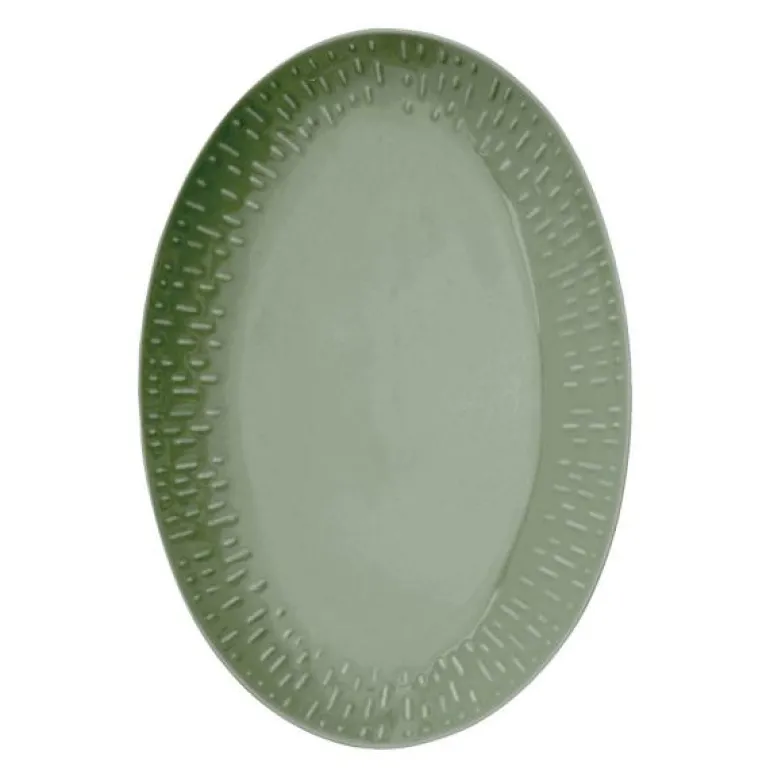 Confetti ovalt fat 36x25,5 cm olive