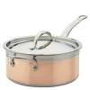 Copperbond kasserolle med lokk 3,8L kobber