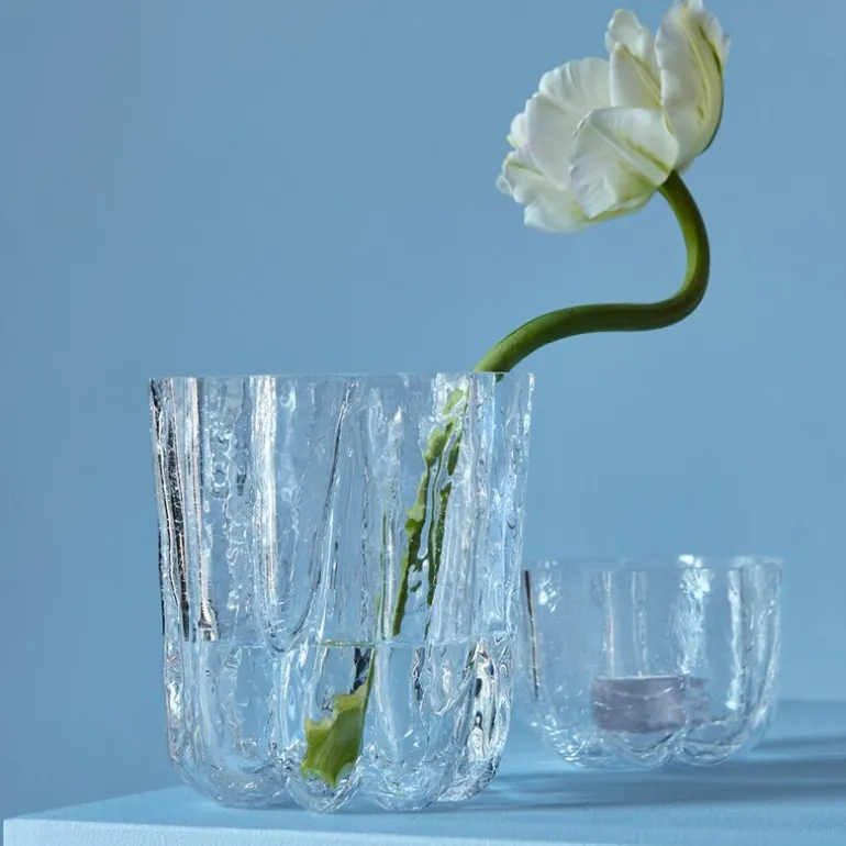Crackle lyslykt 5,8 cm klar