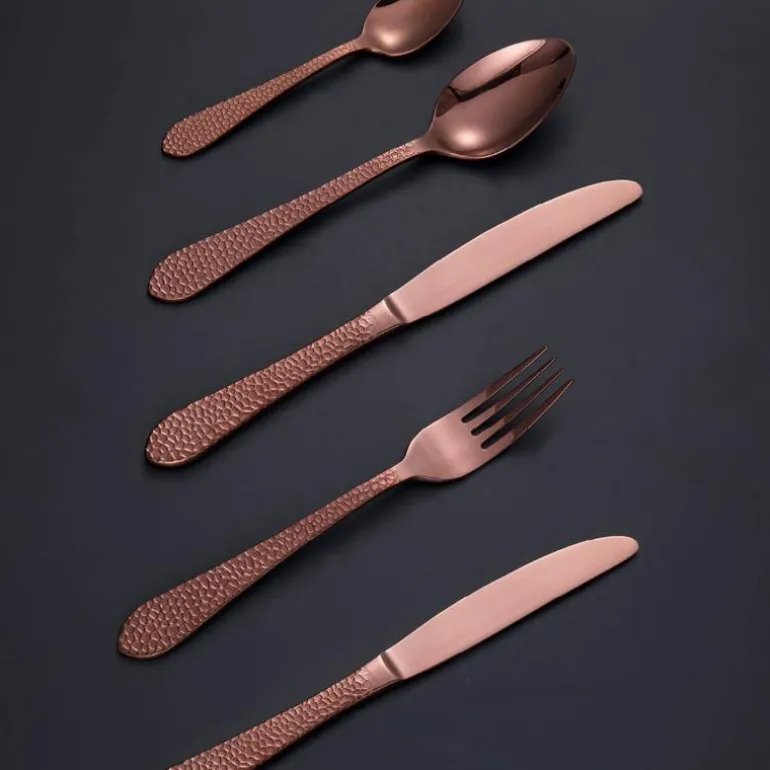 Craft bestikksett 16 deler hamret kobber