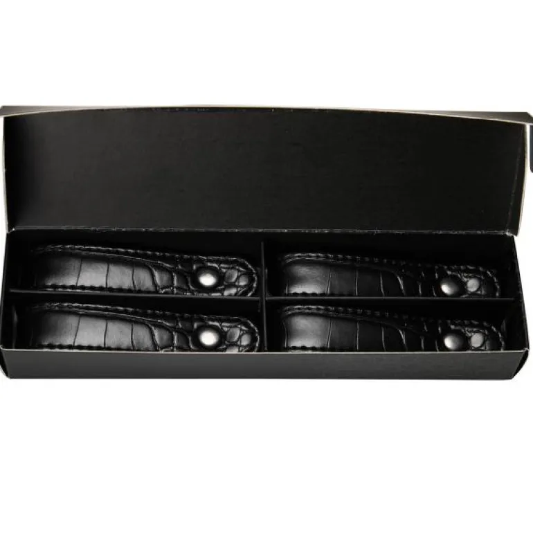 Croco serviettring 4 stk svart