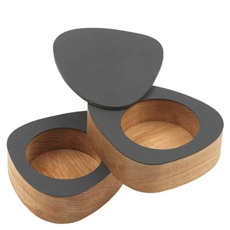 Curve Nupo salt og pepper sett 8x10 cm antrasitt