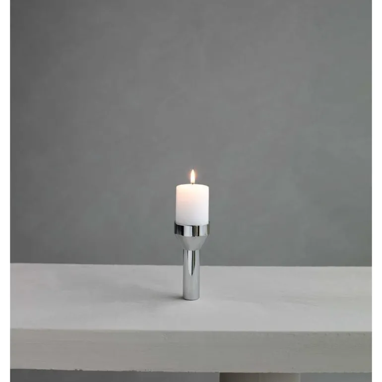 Curve Pillar lysestake 9,9 cm krom