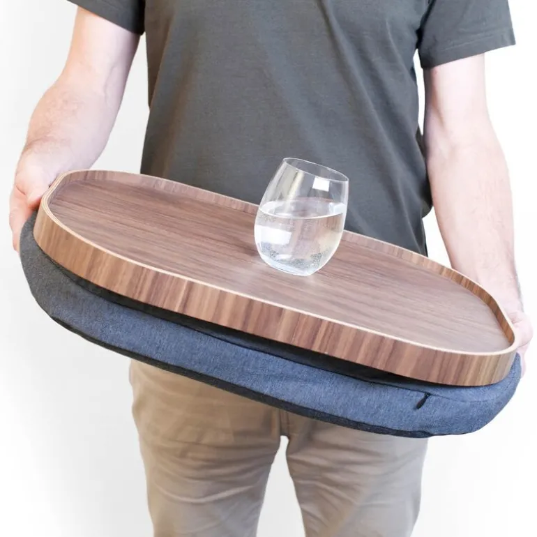 Curveline knebrett anti-slip 47x34 cm valnøtt/grå