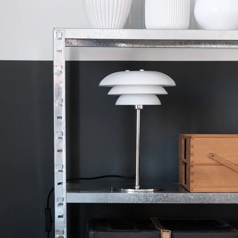 DL20 bordlampe 30 cm opal/krom