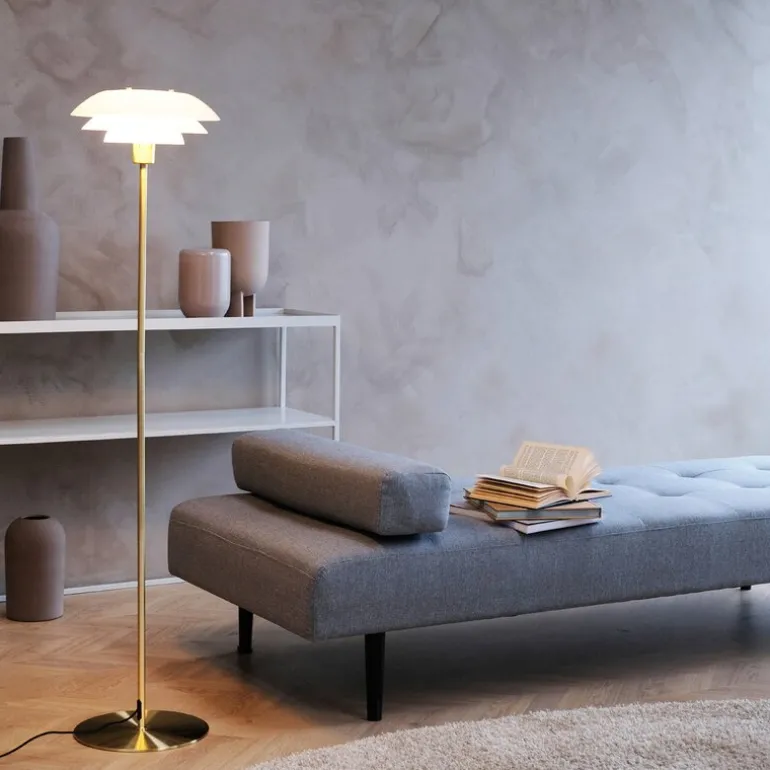 DL31 gulvlampe 133 cm opal/messing