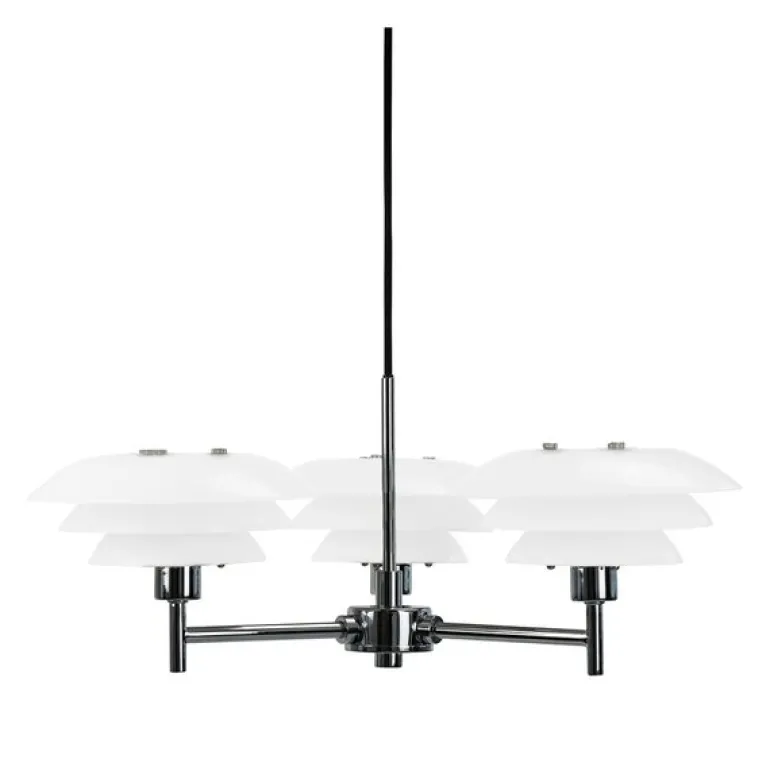DL20 lysekrone 17 cm opal/krom