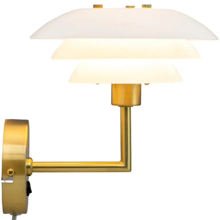 DL20 vegglampe 20 cm opal/messing