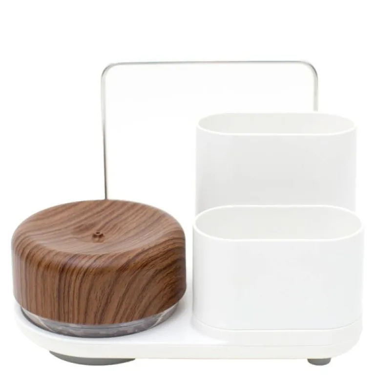 Do-Dish såpedispenser/oppvaskstativ 21,5x12,5x16 cm mørkt tre