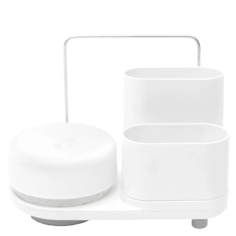 Do-Dish såpedispenser/oppvaskstativ 21,5x12x16 cm hvit