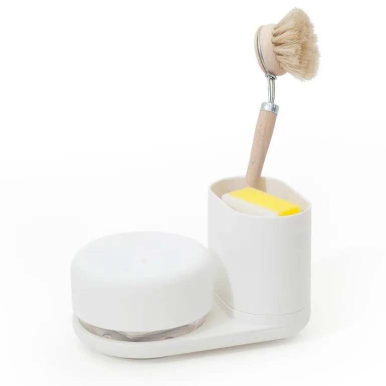 Do-Dish såpedispenser/oppvaskstativ 18x11x11 cm hvit