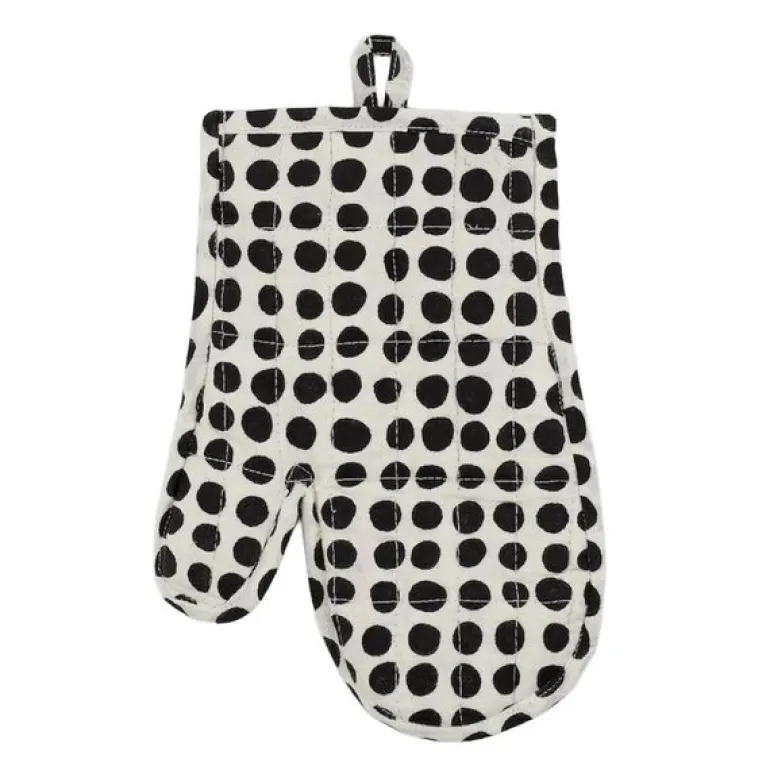 Dots gryteklut 17x27 cm hvit/svart