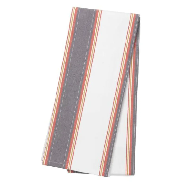 Duk 140x140 cm large stripes hvit/rød
